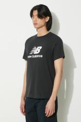 New Balance pamut póló Sport Essentials fekete, férfi, nyomott mintás, MT41502BK - fekete M