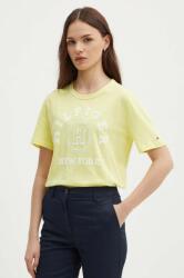 Tommy Hilfiger pamut póló női, sárga, WW0WW41575 - sárga S