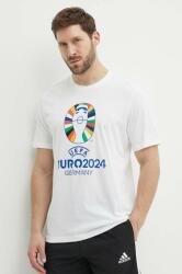 adidas Performance t-shirt Euro 2024 bézs, férfi, nyomott mintás, IT9290 - bézs XL