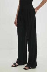Answear Lab nadrág női, fekete, magas derekú széles - fekete S - answear - 20 990 Ft