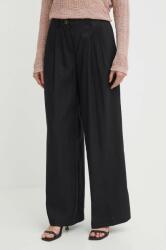 Sisley nadrág női, fekete, magas derekú széles - fekete 34 - answear - 32 990 Ft