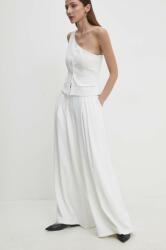 Answear Lab nadrág női, fehér, magas derekú széles - fehér M/L - answear - 28 990 Ft