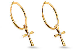 Heratis Forever Arany fülbevaló gyűrű cirkóniás keresztekkel IZ27331