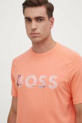 Boss Green t-shirt narancssárga, férfi, nyomott mintás, 50512999 - narancssárga S