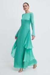 Luisa Spagnoli selyem ruha RUNWAY COLLECTION zöld, maxi, harang alakú, 541121 - zöld 40