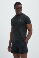 New Balance edzős póló Knit fekete, sima, MT41080BK - fekete L