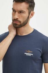 Aeronautica Militare t-shirt sötétkék, férfi, nyomott mintás, AM1UTI003 - sötétkék L