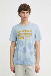 G-Star pamut póló férfi, nyomott mintás, D24681-336 - kék M