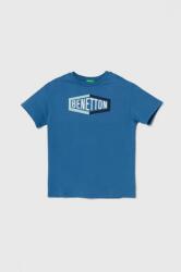 Benetton gyerek pamut póló nyomott mintás - kék 140 - answear - 4 690 Ft