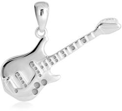 Ekszer Eshop 925 ezüst medál - részletgazdagon megformált basszusgitár, fényes felület