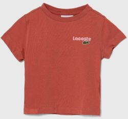 Lacoste gyerek pamut póló bordó, nyomott mintás - burgundia 116