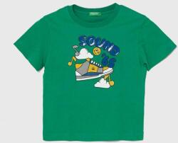 Benetton gyerek pamut póló zöld, nyomott mintás - zöld 116 - answear - 6 590 Ft