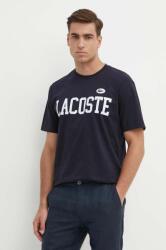 Lacoste pamut póló sötétkék, férfi, nyomott mintás - sötétkék L - answear - 28 990 Ft