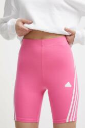 adidas rövidnadrág női, rózsaszín, nyomott mintás, magas derekú, IS3630 - rózsaszín L
