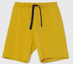 United Colors of Benetton gyerek pamut rövidnadrág sárga, állítható derekú - sárga 104 - answear - 4 690 Ft