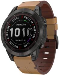  LEATHER Bőr szíj Garmin Fenix 7 / 7 Solar / 7 Sapphire világosbarna