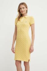 Ralph Lauren pamut ruha sárga, mini, egyenes, 211943139 - sárga M