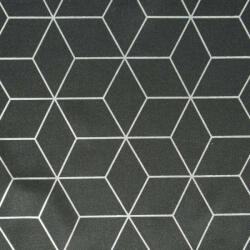  Cube mintás dekor függöny oxford anyagból Fekete 140x250 cm