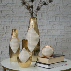  Rakel váza Bézs/arany 15x8x20 cm