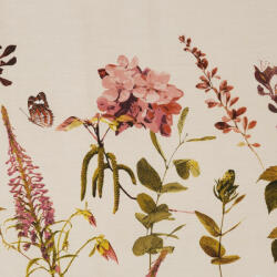  Diva9 botanikai mintás pamut-szatén ágyneműhuzat Krémszín/zöld/rózsaszín 160x200 cm - 70x80 cm 2db