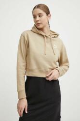 PUMA pamut melegítőfelső BETTER CLASSIC bézs, női, nyomott mintás, kapucnis, 624229 - bézs S