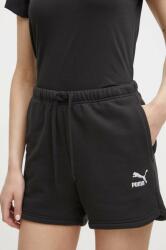 PUMA pamut rövidnadrág BETTER CLASSIC fekete, nyomott mintás, magas derekú, 624236 - fekete S