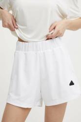 adidas rövidnadrág Z. N. E női, fehér, nyomott mintás, magas derekú, IN9481 - fehér L