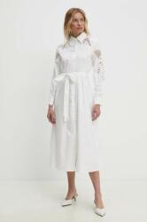 ANSWEAR pamut ruha fehér, midi, harang alakú - fehér S/M - answear - 44 990 Ft