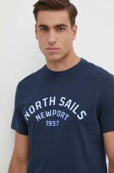 North Sails pamut póló sötétkék, férfi, nyomott mintás, 692988 - sötétkék S