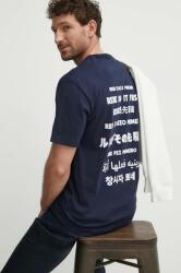 Lacoste pamut póló sötétkék, férfi, nyomott mintás - sötétkék XL - answear - 32 990 Ft