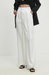 Answear Lab nadrág női, fehér, magas derekú egyenes - fehér XL - answear - 33 990 Ft