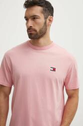 Tommy Jeans pamut póló rózsaszín, férfi, sima, DM0DM18912 - rózsaszín XXL