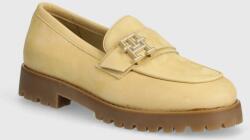 Tommy Hilfiger nubuk mokaszin CLEATED NUBUCK BOAT SHOE bézs, platformos, FW0FW08062 - bézs Női 41