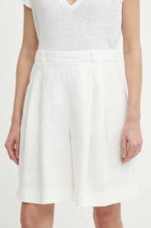 Ralph Lauren vászon rövidnadrág fehér, sima, magas derekú, 211935393 - fehér 38