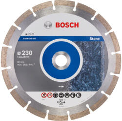 Bosch Gyémánt vágókorong 230 x 2, 3 x 10 x 22, 2 mm szegmentált Standard for Stone (2608602601) - vasasszerszam