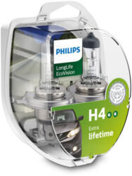 Philips Set 2 Becuri Far H4 60 55W 12V Philips Longer Life Ecovision (12342LLECOS2)