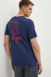 Nike pamut póló Boston Red Sox sötétkék, férfi, nyomott mintás - sötétkék L - answear - 17 990 Ft