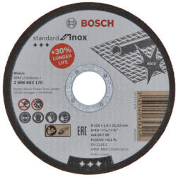 Bosch Vágókorong fémre 115 x 1, 6 x 22, 2 mm egyenes inox WA 60 T BF (2608603170) - vasasszerszam