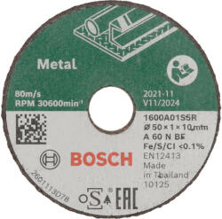Bosch Vágókorong fémre 50 x 1, 0 x 10 mm A 60 N BF (3 db/cs) (1600A01S5Y) - vasasszerszam
