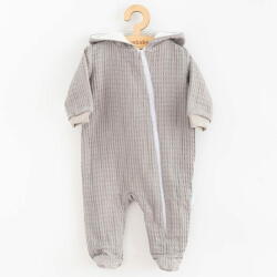  NEW BABY Új baba Comfort ruhák kapucnis baba muszlin pulóver szürke - 80 (9-12m)