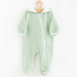  NEW BABY Új baba Comfort Clothes Baby Muslin kapucnis pulóver Sage - 56 (0-3m)