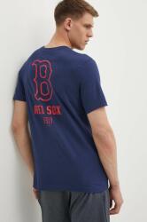 Nike pamut póló Boston Red Sox sötétkék, férfi, nyomott mintás - sötétkék M - answear - 21 990 Ft