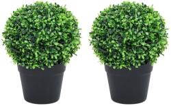 vidaXL Plante artificiale cimișir cu ghiveci, 2 buc. verde 37 cm minge (336518)