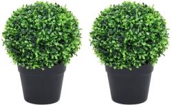vidaXL Plante artificiale cimișir cu ghiveci, 2 buc. verde 27 cm minge (336520)