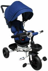 R-Sport Gyermek háromkerekű kerékpár tolórúddal, fék nélkül T4, 360°-ban forgatható kerekek Sötétkék