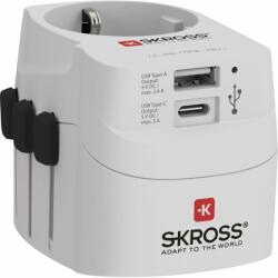 SKROSS PROLIGHTUSB-A-C USB/Type-C töltő bemenettel földelt világutazó adapter (PROLIGHTUSB-A-C) - mentornet