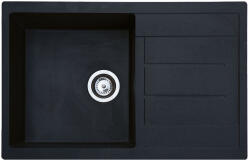 Metalac Atos Plus Metalac Xgranit Gránit Mosogatótálca - Extra mély, Csepegtetőtálcás, Szemcsés Fekete (377919)