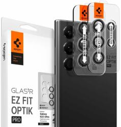 Spigen Glass tR EZ Fit Optik Pro Black 2 Pack Samsung Galaxy S22 Ultra üvegfólia (AGL04751)