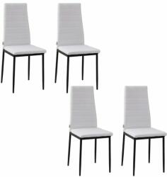 ART Set 4 scaune bucatarie/living, Tomlo, poliester, metal, alb si negru, 41x50x97 cm (AR113110)