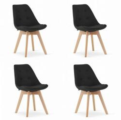 ARTOOL Set 4 scaune bucatarie/living, Artool, Nori, textil, lemn, negru, 48.5x54x84 cm (3400_1S)